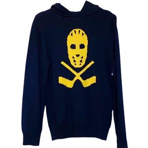 LIKE NEW GAP Kids Knit Hooded Sweater Hockey Mask  Sz 12-13